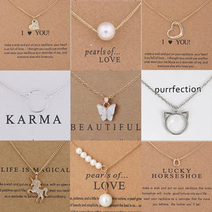 Planet Gates Lucky Horseshoe New Trendy Alloy Cute Elegant Sun Love Star Leaves Clover Unicorn Luck Pendant Necklaces for Women Fashion Accessories Jewelry