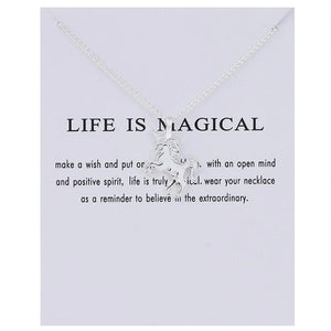 Planet Gates Lucky Horseshoe New Trendy Alloy Cute Elegant Sun Love Star Leaves Clover Unicorn Luck Pendant Necklaces for Women Fashion Accessories Jewelry