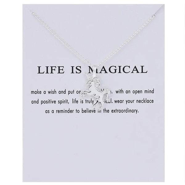 Planet Gates Lucky Horseshoe New Trendy Alloy Cute Elegant Sun Love Star Leaves Clover Unicorn Luck Pendant Necklaces for Women Fashion Accessories Jewelry