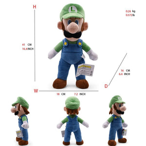 Planet Gates luigi / CHINA Mario Bros Plush Toys Luigi Yoshi Princess Peach Toadette Bowser JR Waluigi Wario Anime Stuffed Cartoon Peluche Dolls