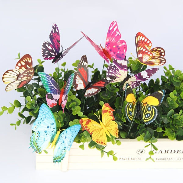 Planet Gates Luminous 10CM Stakes 10pcs Glow in the Dark Garden Beauty: 10pcs Luminous Butterfly Stakes for Outdoor Decor