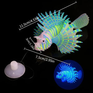 Planet Gates Luminous Lionfish Fish Tank Landscape Small Aquarium Artificial Silicone Fake Fish Floating Glow In Dark Ornament Home Decor