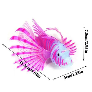 Planet Gates Luminous Lionfish Fish Tank Landscape Small Aquarium Artificial Silicone Fake Fish Floating Glow In Dark Ornament Home Decor