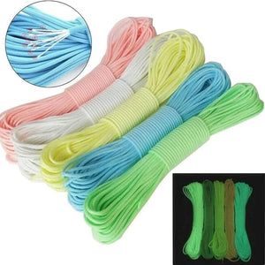 Planet Gates Luminous Paracord Rope 550 9 Strands 4mm Nylon Parachute Outdoor Camping Lanyard Tent Cord Survival EDC Glow Bundle