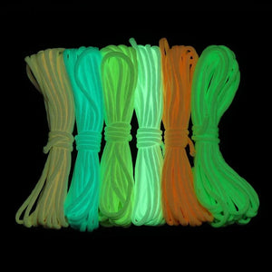 Planet Gates Luminous Paracord Rope 550 9 Strands 4mm Nylon Parachute Outdoor Camping Lanyard Tent Cord Survival EDC Glow Bundle