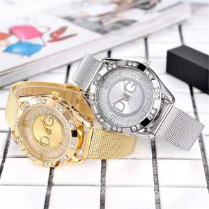 Planet Gates Luxury Brand Women's watches With Diamonds Simple Digital Design Ladies' Quartz Watch Casual Gold Mesh Belt Women Clock Strap