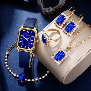 Planet Gates Luxury Fashion Square Women's Watches Brand Ladies Quartz Wristwatch Classic Simple Femme Blue Leather Band Relogio Feminino