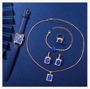 Planet Gates Luxury Fashion Square Women's Watches Brand Ladies Quartz Wristwatch Classic Simple Femme Blue Leather Band Relogio Feminino