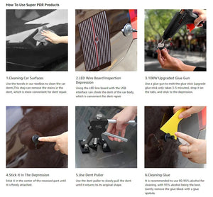 Planet Gates Luxury kit / CHINA Super PDR Tool Car Dent Removal Kit Paintless Dent Repair Kits Dent Puller Suckers Suction Cup for Cars Body Denting Auto tools