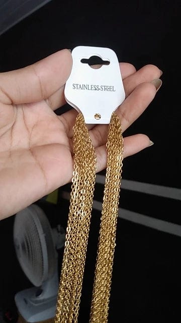 Planet Gates LUXUSTEEL 10Pcs/Lot Stainless Steel Chains 2mm/1mm O Shape Rolo Link Cuban Long Necklace For Women Pendant DIY Jewelry Wholesale