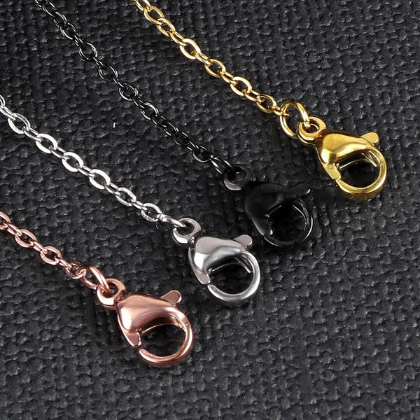 Planet Gates LUXUSTEEL 10Pcs/Lot Stainless Steel Chains 2mm/1mm O Shape Rolo Link Cuban Long Necklace For Women Pendant DIY Jewelry Wholesale