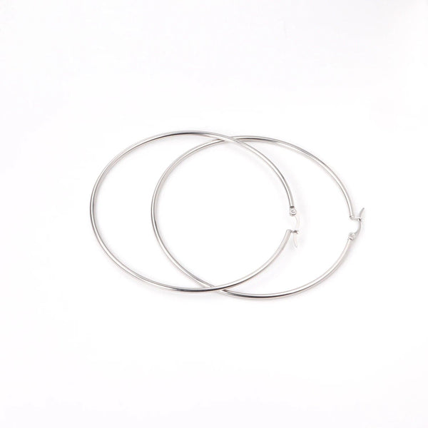 Planet Gates LUXUSTEEL Gold Color Stainless Steel Hoop Earrings For Women Men Big/Small Circle Round Ear Jewelry Bijoux Acier Inoxidable