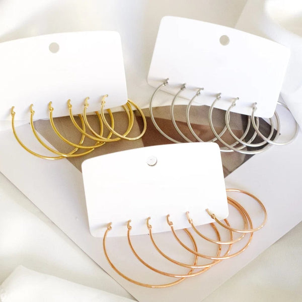 Planet Gates LUXUSTEEL Gold Color Stainless Steel Hoop Earrings For Women Men Big/Small Circle Round Ear Jewelry Bijoux Acier Inoxidable