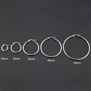 Planet Gates LUXUSTEEL Gold Color Stainless Steel Hoop Earrings For Women Men Big/Small Circle Round Ear Jewelry Bijoux Acier Inoxidable