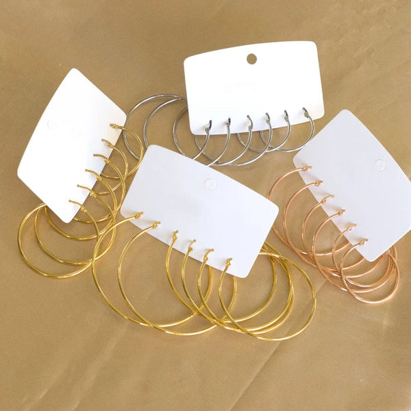 Planet Gates LUXUSTEEL Gold Color Stainless Steel Hoop Earrings For Women Men Big/Small Circle Round Ear Jewelry Bijoux Acier Inoxidable