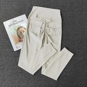 Planet Gates Lvory / M TRY TO BN Fitness Yoga Pants Sports Stretch Leggings Pocket Women Nude High Waist Push Up Leggings Workout Running Gym Clothing