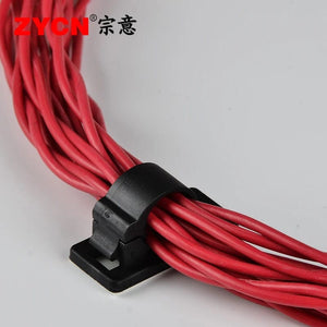 Planet Gates LY-12J 20PCS Self-Adhesive Cable Organizer Clips Management Wire Holder USB Winder Desktop Line Clamp Sticky Adjustable LY-4/6/8 Black