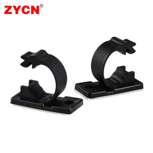 Planet Gates LY-12J 20PCS Self-Adhesive Cable Organizer Clips Management Wire Holder USB Winder Desktop Line Clamp Sticky Adjustable LY-4/6/8 Black