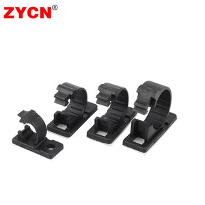 Planet Gates LY-12J 20PCS Self-Adhesive Cable Organizer Clips Management Wire Holder USB Winder Desktop Line Clamp Sticky Adjustable LY-4/6/8 Black