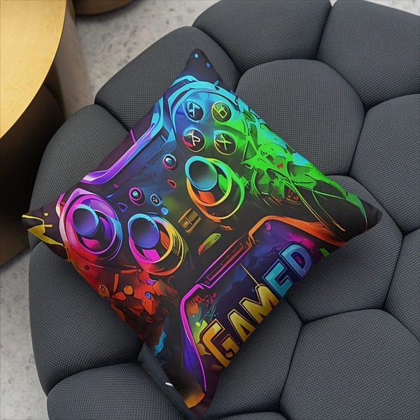 Planet Gates LY003 1pc, Gamepad pattern short plush pillow case (17.7 "x17.7"), Game Theme pillow Case, Home Decor, Room Decor, Bedroom Decor, Architectural collectible accessories (excluding pillow core)