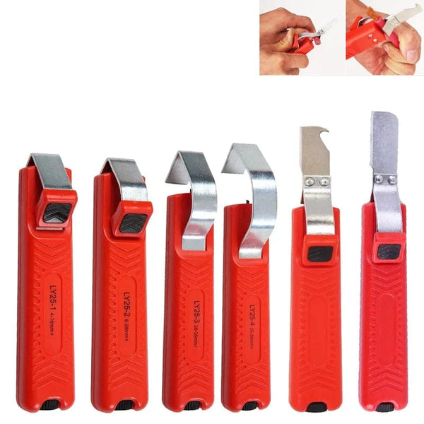 Planet Gates LY25-6 Electrician wire stripper knife rubber handle  hand stripping tool  for 4-50mm PVC,silicone rubber PTFE cable