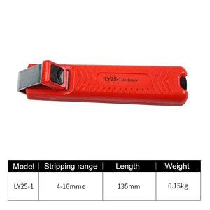 Planet Gates LY25-6 Electrician wire stripper knife rubber handle  hand stripping tool  for 4-50mm PVC,silicone rubber PTFE cable
