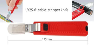 Planet Gates LY25-6 Electrician wire stripper knife rubber handle  hand stripping tool  for 4-50mm PVC,silicone rubber PTFE cable