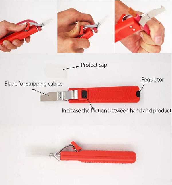 Planet Gates LY25-6 Electrician wire stripper knife rubber handle  hand stripping tool  for 4-50mm PVC,silicone rubber PTFE cable