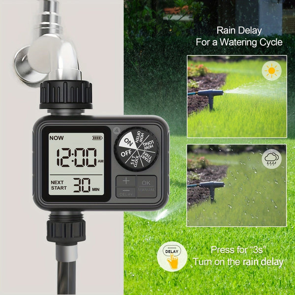 Planet Gates M-02-A 1pc, Eshico M02 Water Timer 2024 Newest Sprinkler With Manual/Automatic 2-Watering Modes Suitable For Different Outdoor Scenes 11.99 * 10.01 * 6.5 Cm