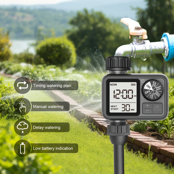 Planet Gates M-02-A 1pc, Eshico M02 Water Timer 2024 Newest Sprinkler With Manual/Automatic 2-Watering Modes Suitable For Different Outdoor Scenes 11.99 * 10.01 * 6.5 Cm