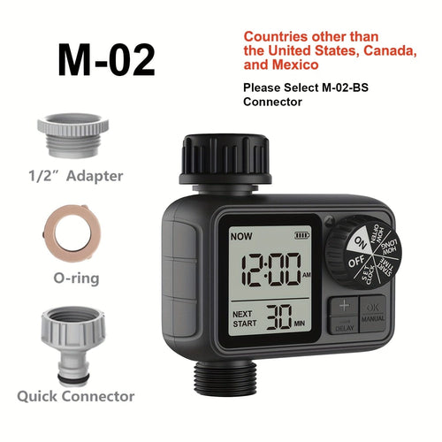 Planet Gates M-02-A 1pc, Eshico M02 Water Timer 2024 Newest Sprinkler With Manual/Automatic 2-Watering Modes Suitable For Different Outdoor Scenes 11.99 * 10.01 * 6.5 Cm
