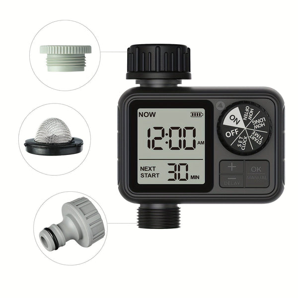 Planet Gates M-02-A 1pc, Eshico M02 Water Timer 2024 Newest Sprinkler With Manual/Automatic 2-Watering Modes Suitable For Different Outdoor Scenes 11.99 * 10.01 * 6.5 Cm