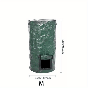 Planet Gates M 1 Bag Outdoor Compost Box, Reusable Garbage Bag, Self-Made Nutrient Soil Compost Bag, Kitchen Waste Collection Bag, Two-Way Zipper With Fertilizer Port, 128.7 L