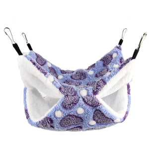 Planet Gates M 34x34cm / PURPLE Hamster Hammock Small Pet Hanging Bed Double Warm Thickened Honeybug Flying Squirrel Guinea Pig Hammock Pet Cage Accessories