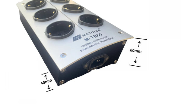 Planet Gates M-TR60 / EU Plug HiFi MATIHUR M-TR60 AC Power Filter Socket Noise Reduction Overload Protection Voltage Function Audio Amplifier EU Plug Board
