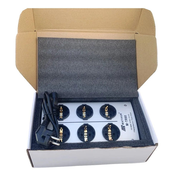 Planet Gates M-TR60 / EU Plug HiFi MATIHUR M-TR60 AC Power Filter Socket Noise Reduction Overload Protection Voltage Function Audio Amplifier EU Plug Board