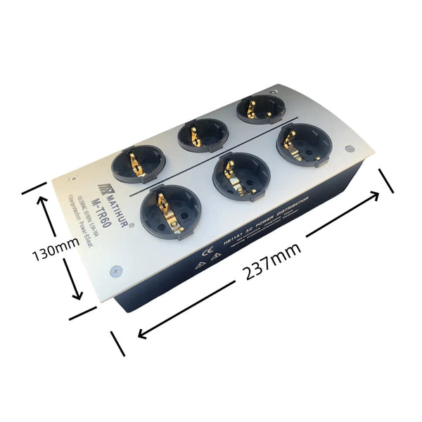 Planet Gates M-TR60 / EU Plug HiFi MATIHUR M-TR60 AC Power Filter Socket Noise Reduction Overload Protection Voltage Function Audio Amplifier EU Plug Board