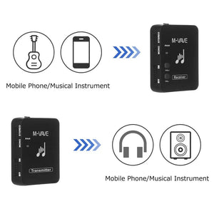 Planet Gates M-VAVE WP-10 2.4GHz Wireless Earphone Monitor Transmission System Rechargeable Transmitter & Receiver Stereo Mono Recording