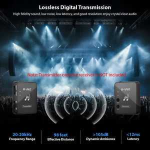Planet Gates M-VAVE WP-10 2.4GHz Wireless Earphone Monitor Transmission System Rechargeable Transmitter & Receiver Stereo Mono Recording