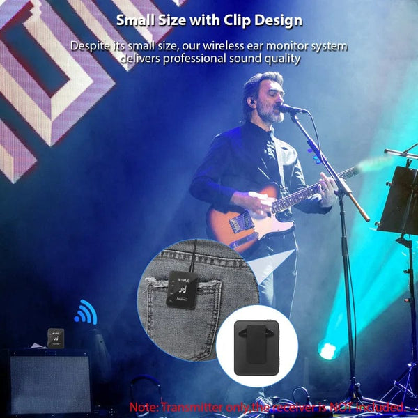 Planet Gates M-VAVE WP-10 2.4GHz Wireless Earphone Monitor Transmission System Rechargeable Transmitter & Receiver Stereo Mono Recording