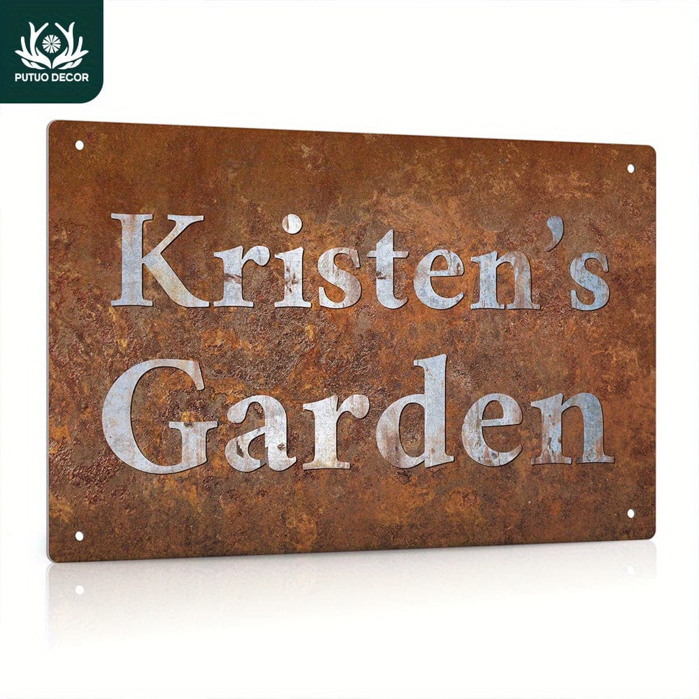 Planet Gates M001MT-DZ00062 1pc, Personalized Garden Sign, Custom Name, Retro Vintage Outdoor Decor, Gift Ideas, 30.48x20.32 Cm Aluminum For Patio, Porch