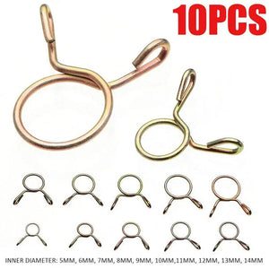 Planet Gates M10 10Pcs Air Tubing Hose Clamp Assortment Kit Fixed Spring Hoop 5-31MM Zinc Plated Pipe Clip