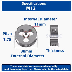 Planet Gates M12x0.5 / CHINA SIQICNC Right Hand Thread Die 1pcsM1 M2 M3 M4 M5 M6 M7 M8 M9 M10 M11 M12 M13 M14 M15 M16 Metal Thread Tool Metric Thread Die