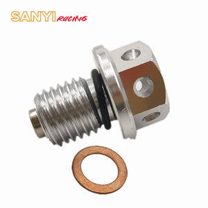 Planet Gates M12x1.5 Magnetic Engine Oil Drain Plug and Washer Gasket For Honda CRF XR Z50 CR80 50cc 90/110/125/140/150CC Pit Dirt Bike