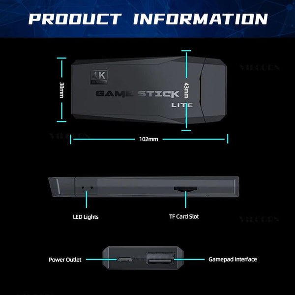 Planet Gates M18-64 / Bundle 2 2024 Updated 4K Game Stick Retro Video Game Console For PS1/GBA/MD/Dendy 15+Emulator Support Screen Projection