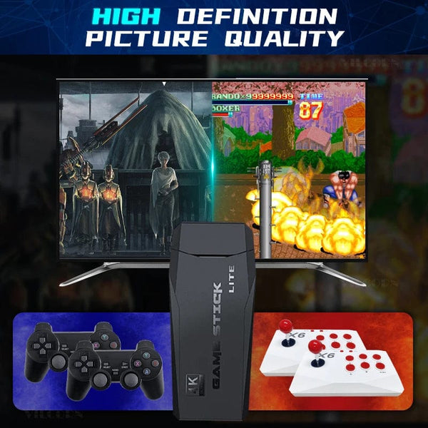 Planet Gates M18-64 / Bundle 2 2024 Updated 4K Game Stick Retro Video Game Console For PS1/GBA/MD/Dendy 15+Emulator Support Screen Projection