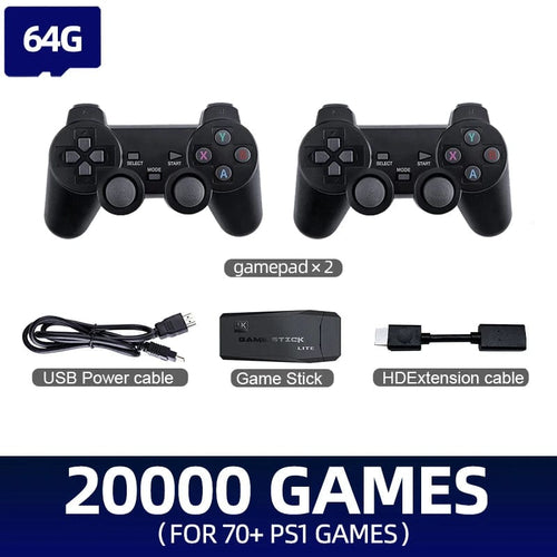 Planet Gates M18-64 / Bundle 2 2024 Updated 4K Game Stick Retro Video Game Console For PS1/GBA/MD/Dendy 15+Emulator Support Screen Projection