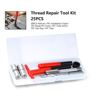 Planet Gates M2x0.4mm XCAN Thread Repair Tool 25pcs M3/M4/M5/M6/M7/M8/M10/M12/14 for Restoring Damaged Thread Spanner Wrench Twist Drill Bit Hand Tool