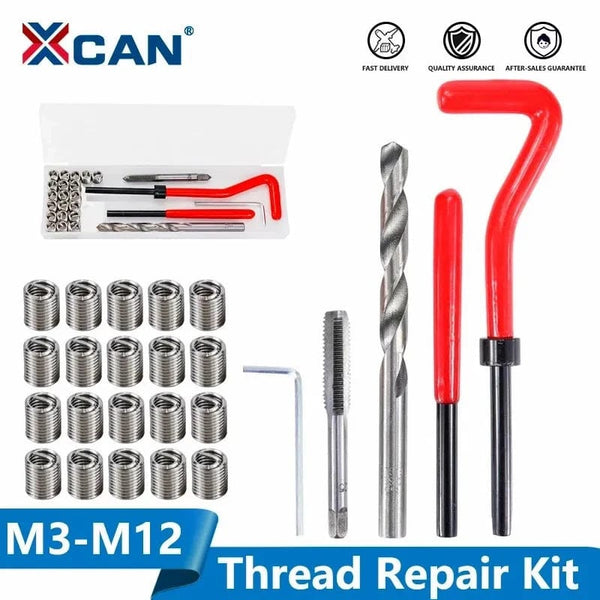 Planet Gates M2x0.4mm XCAN Thread Repair Tool 25pcs M3/M4/M5/M6/M7/M8/M10/M12/14 for Restoring Damaged Thread Spanner Wrench Twist Drill Bit Hand Tool