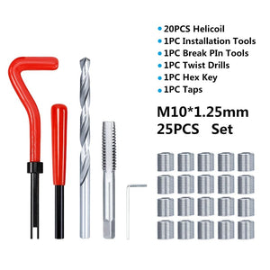 Planet Gates M2x0.4mm XCAN Thread Repair Tool 25pcs M3/M4/M5/M6/M7/M8/M10/M12/14 for Restoring Damaged Thread Spanner Wrench Twist Drill Bit Hand Tool